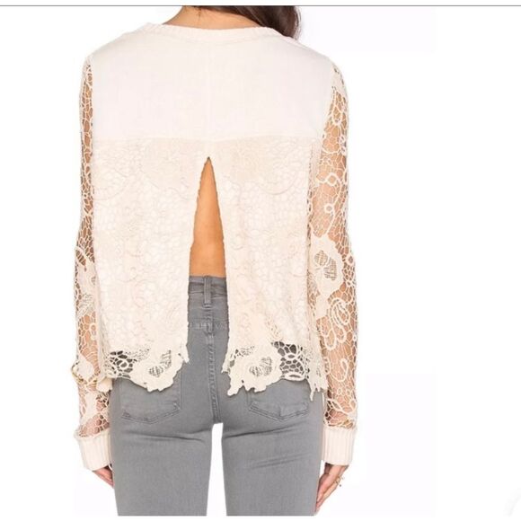 Free People Pretty Rad Crochet Pullover Size S - Picture 7 of 9